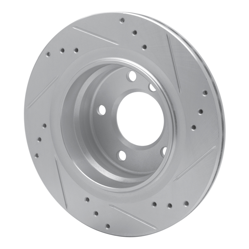 BMW Z4 Brake Rotor (1) - Rear Left - R1 Concepts - Drilled & Slotted - Silver - `03-`08